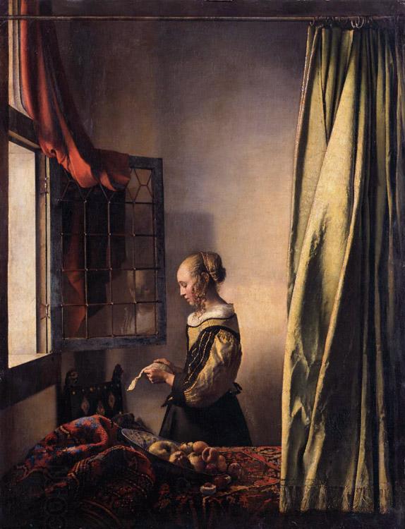 VERMEER VAN DELFT, Jan Girl Reading a Letter at an Open Window oil painting picture